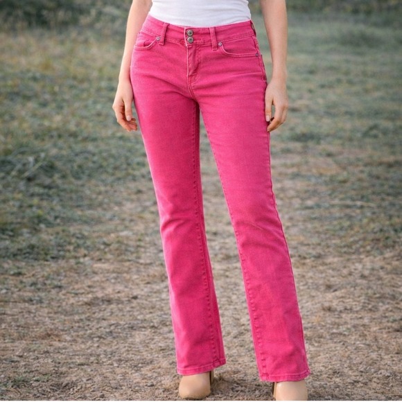 Levi's Denim - Levis 529 Curvy Skinny Leg Pink Denim Jeans Womens 6M W28 L32 Mid Rise Stretch